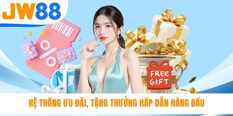 Hệ thống ưu đãi, tặng thưởng hấp dẫn hàng đầu